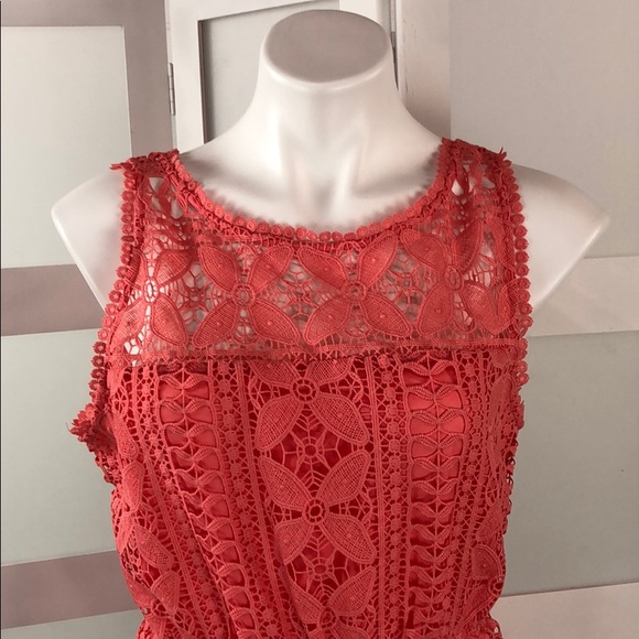 BRAND NEW- BB Dakota Mini Lace Dress in Coral - Picture 5 of 6
